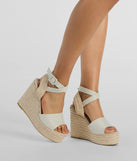 Summer Staple Linen Strap Espadrille Wedges