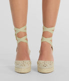 Feeling Cute Flower-Detail Espadrille Wedges