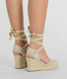 Feeling Cute Flower-Detail Espadrille Wedges