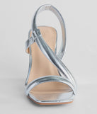 Glam Accent Strappy Metallic Faux Leather Wedges