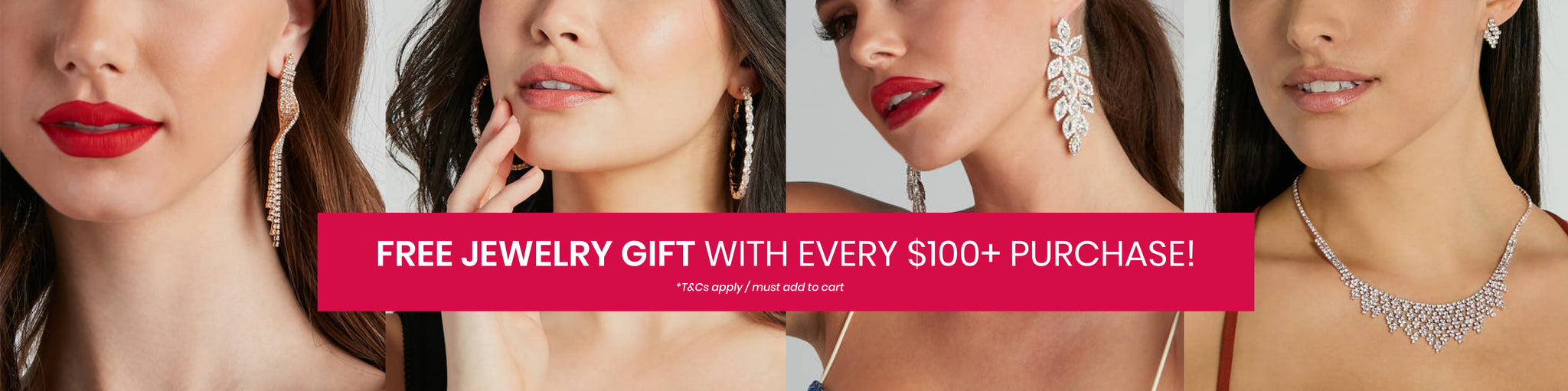 Add select jewelry pieces to your cart and it will be free when you spend $100 or more online at Windsor! Discount will apply in checkout, no code required!