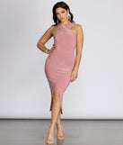 Tamra Cross Neck Midi Formal Dress creates the perfect spring wedding guest dress or cocktail attire with stylish details in the latest trends for 2023!