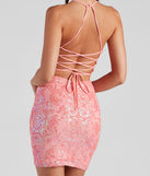 You'll be the best dressed in the Brynlee Sequin Embroidered Bodycon Dress as your summer formal dress with unique details from Windsor.
