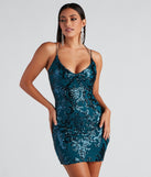 Karina Formal Sequin Cross-Back Mini Dress is the perfect homecoming dress pick with on-trend details to make the 2024 dance your most memorable event yet!