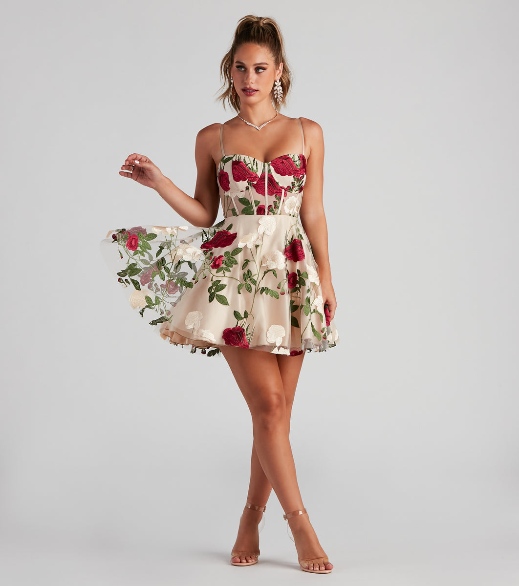 Darcie Floral Bustier Party Dress & Windsor