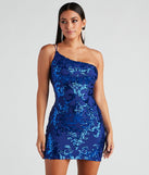 The Kai Formal One-Shoulder Sequin Short Dress is a mini dress that will make a statement with its short hemline and on-trend details to have you ready for any event!