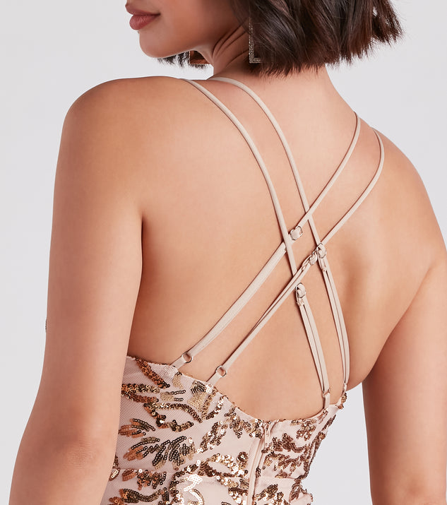 Spaghetti Strap Lace-Bra-Back Glitter Shine Knit Double Hem Dress