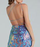 You'll be the best dressed in the Kai Formal One-Shoulder Sequin Short Dress as your fall formal dress with unique details from Windsor.