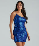 The Kai Formal One-Shoulder Sequin Short Dress is a mini dress that will make a statement with its short hemline and on-trend details to have you ready for any event!