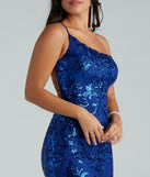 Kai Formal One-Shoulder Sequin Short Dress is a gorgeous pick as your fall formal dress for wedding guests, bridesmaids, or military birthday ball attire!