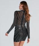 HUGO - Mock-neck mini dress in mixed ribbed structures