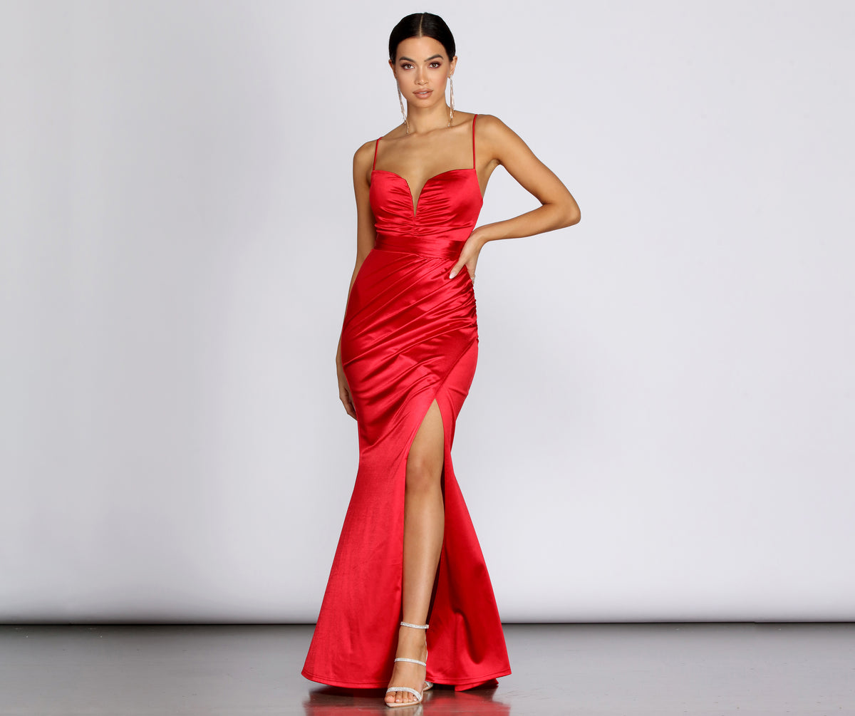 Jessica Satin Lace Up Gown & Windsor