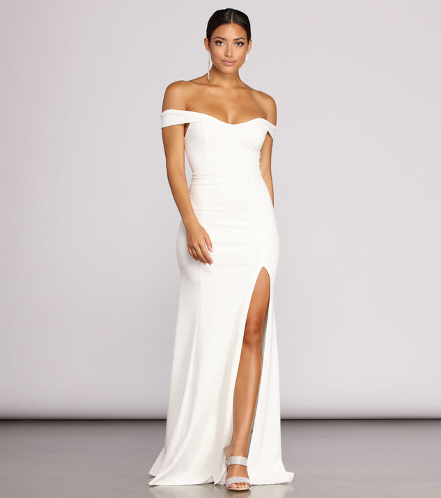 Theia Crepe Side Slit Gown & Windsor