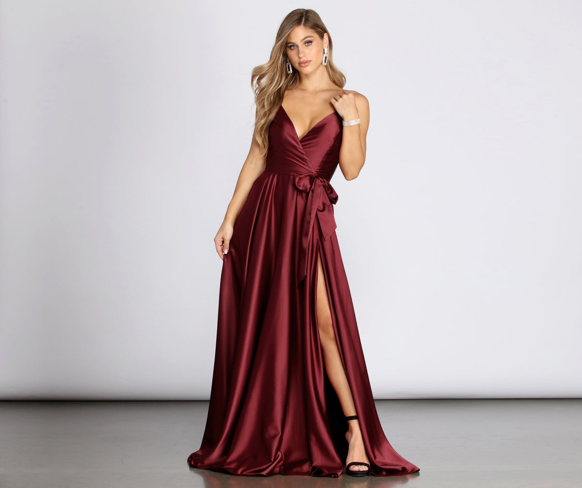 Harlie Formal Satin Sleeveless Dress