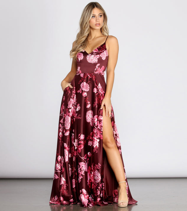 Lhea Satin Floral A-Line Dress & Windsor