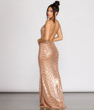 The Kim Formal Draped Sequin Dress is a gorgeous pick as your 2023 prom dress or formal gown for wedding guest, spring bridesmaid, or army ball attire!