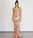 The Kim Formal Draped Sequin Dress is a gorgeous pick as your 2023 prom dress or formal gown for wedding guest, spring bridesmaid, or army ball attire!