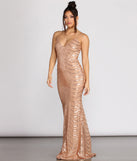 The Kim Formal Draped Sequin Dress is a gorgeous pick as your 2023 prom dress or formal gown for wedding guest, spring bridesmaid, or army ball attire!