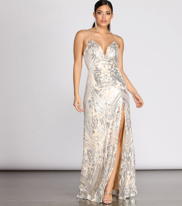 Carrie Scroll Sequin A-Line Dress & Windsor