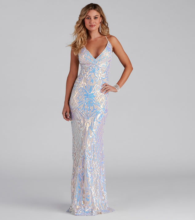 FITTED IRIDESCENT SEQUIN MAXI GOWN – DDMINE