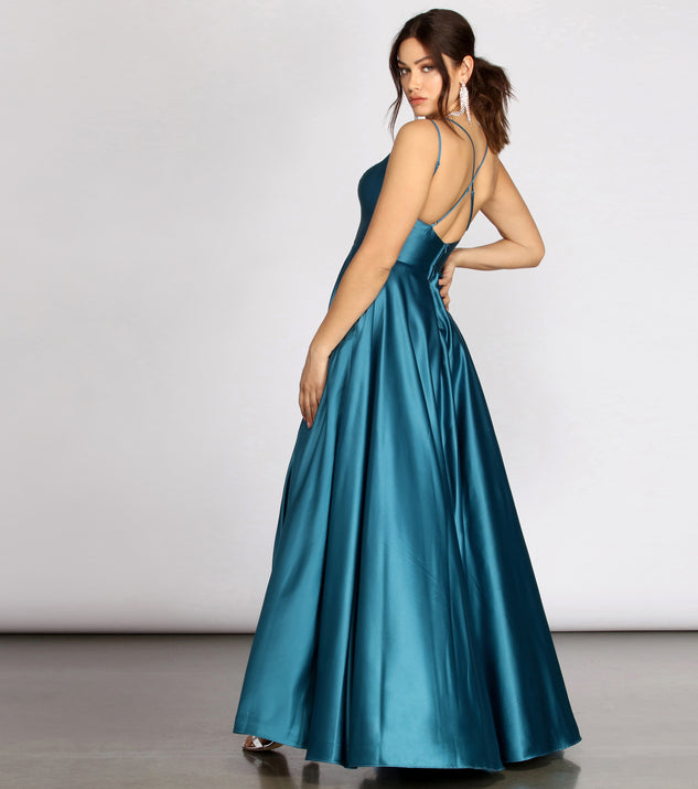 Dawn Formal Sleeveless Satin Dress & Windsor