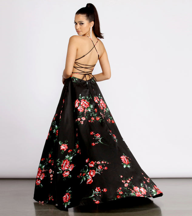 Catia Lace Up Back Floral A-Line Dress & Windsor
