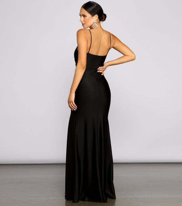 Aria Sleeveless Ruched High-Slit Dress & Windsor