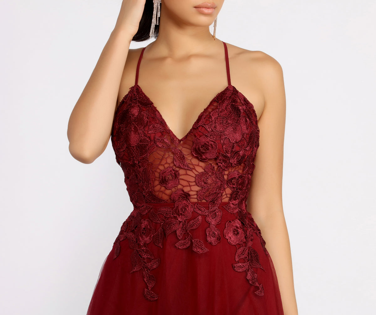 Kailey Formal Lace-Up A-Line Dress