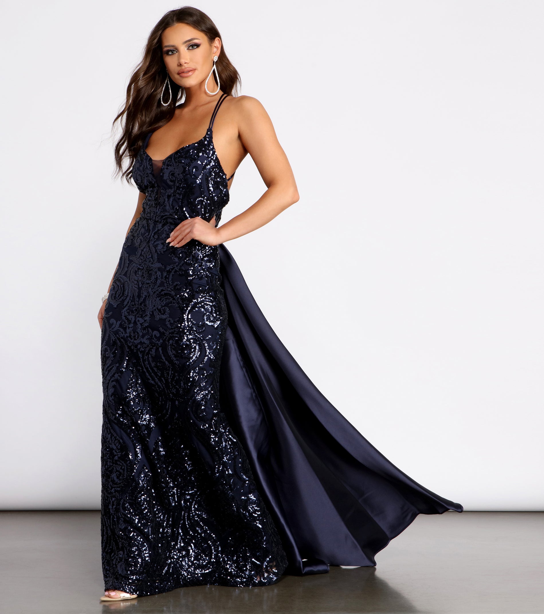 Eliska Formal Sequin and Satin Dress & Windsor