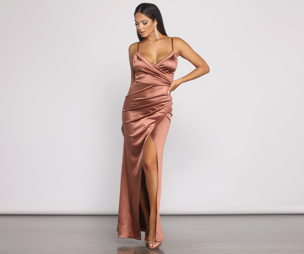 Nikita Formal High Slit Satin Dress