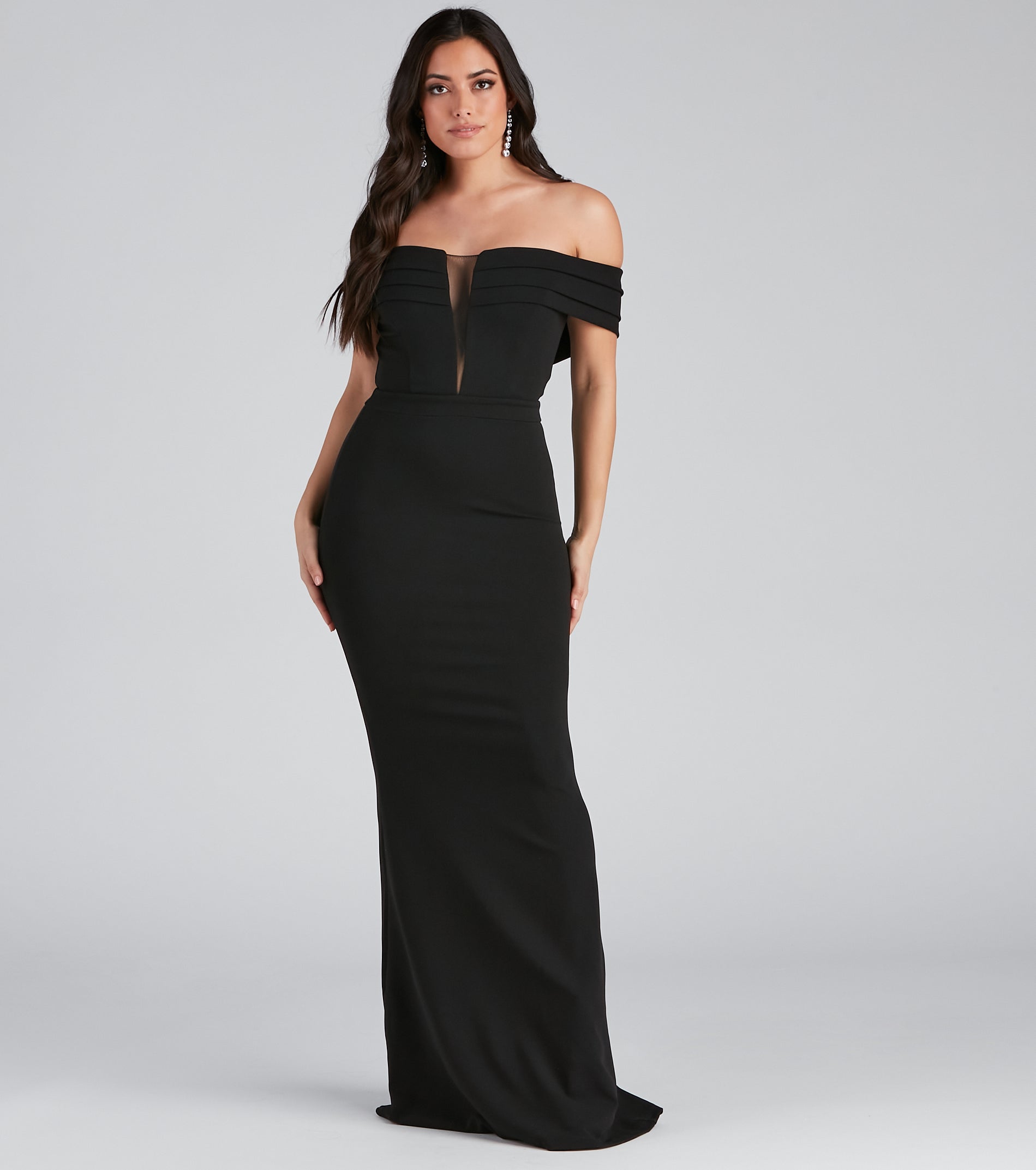 Olivia Formal Off The Shoulder Crepe Dress & Windsor