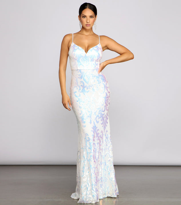 Fallon Sleeveless Sequin Mesh Formal Dress & Windsor