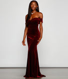 Moira Off-The-Shoulder Velvet Mermaid Dress is a stunning choice for a bridesmaid dress or maid of honor dress, and to feel beautiful at Prom 2023, spring weddings, formals, & military balls!