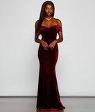 Moira Off-The-Shoulder Velvet Mermaid Dress is a stunning choice for a bridesmaid dress or maid of honor dress, and to feel beautiful at Prom 2023, spring weddings, formals, & military balls!