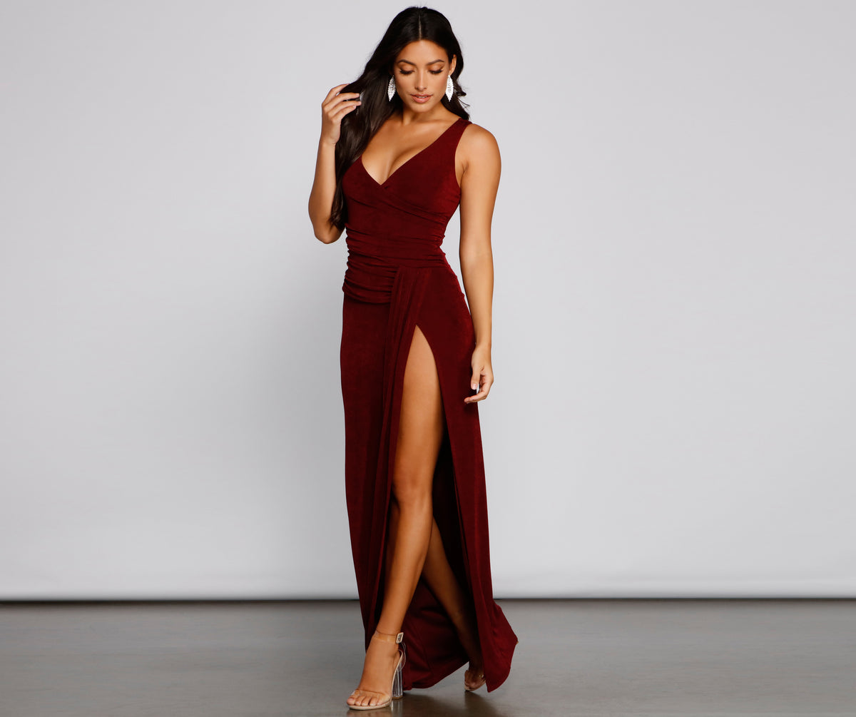 Serena Formal High Slit Lurex Dress & Windsor