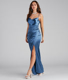Annabelle Knit Satin Formal Dress & Windsor