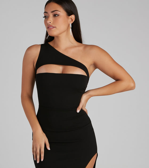 Mayven One-Shoulder Cutout Slit Formal Dress