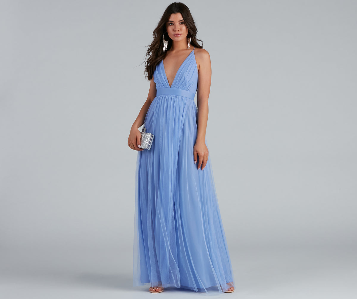 Aerie Dusty Pink Tulle A-Line Maxi Dress