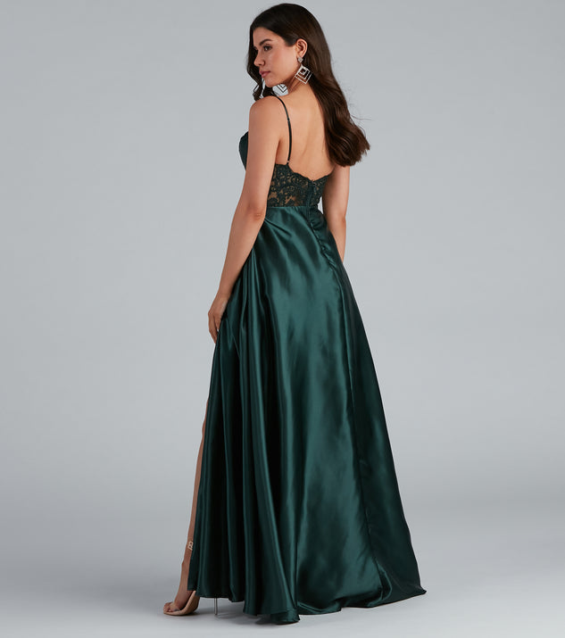 Lorella Satin Empire Lace Back Formal Dress & Windsor