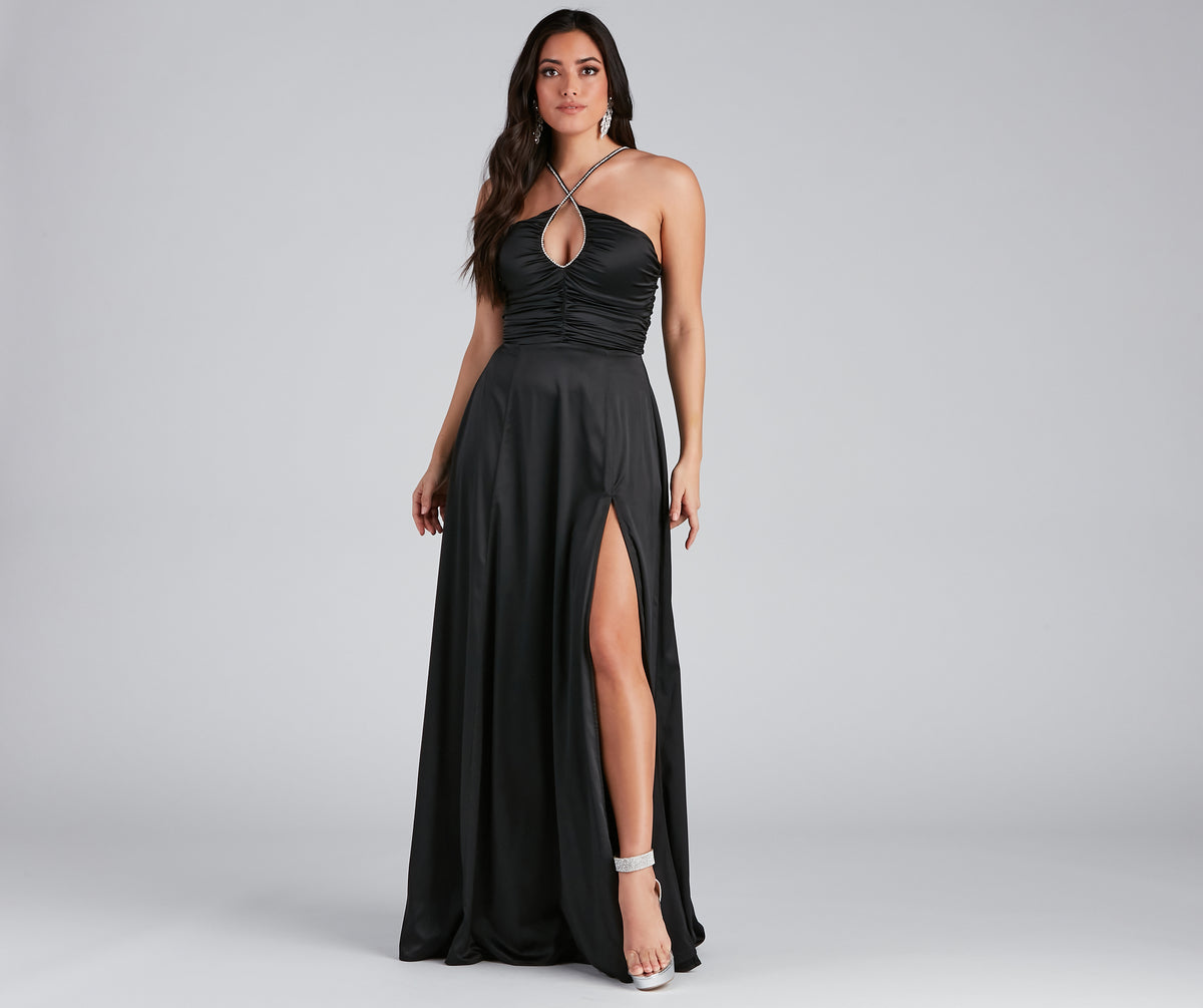 Kaelie Formal Satin A-Line Dress & Windsor