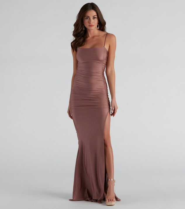 Cece Formal Square Neck Long Dress creates the perfect summer wedding guest dress or cocktail party dresss with stylish details in the latest trends for 2023!