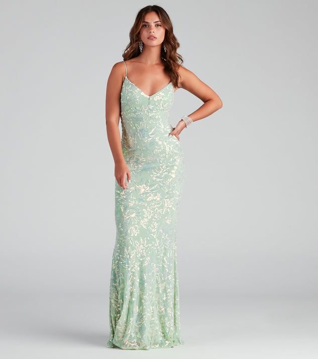 Sierra formal shop sequin scroll dress