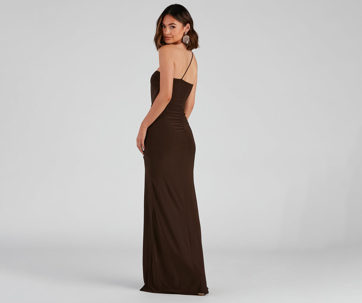 Fiona Formal One-Shoulder High Slit Dress