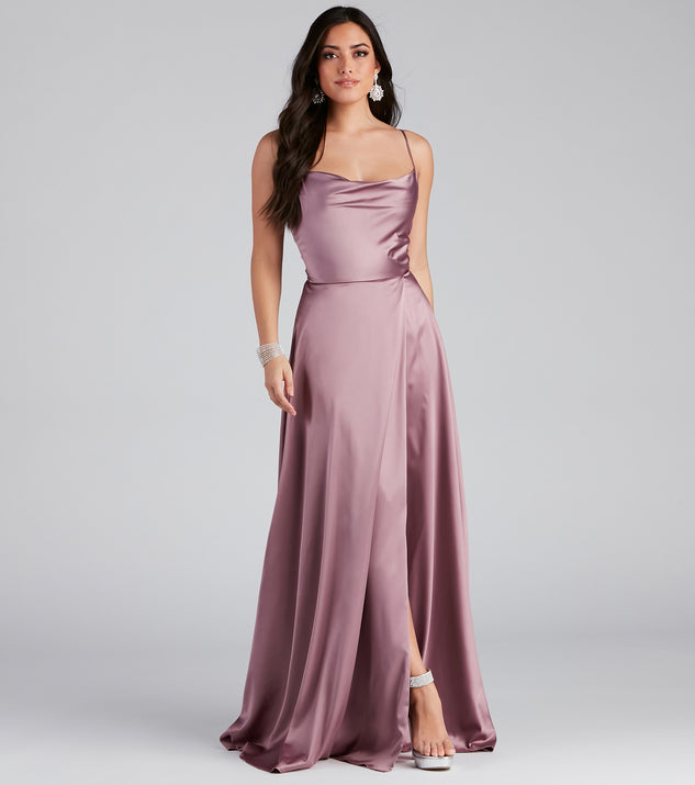 Zoe Satin A-Line Formal Dress & Windsor