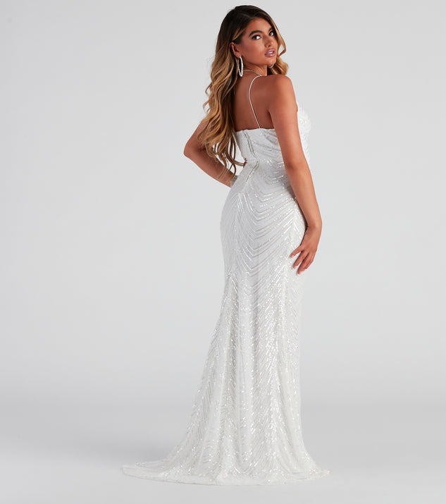 Lulus sequin a line sales gown