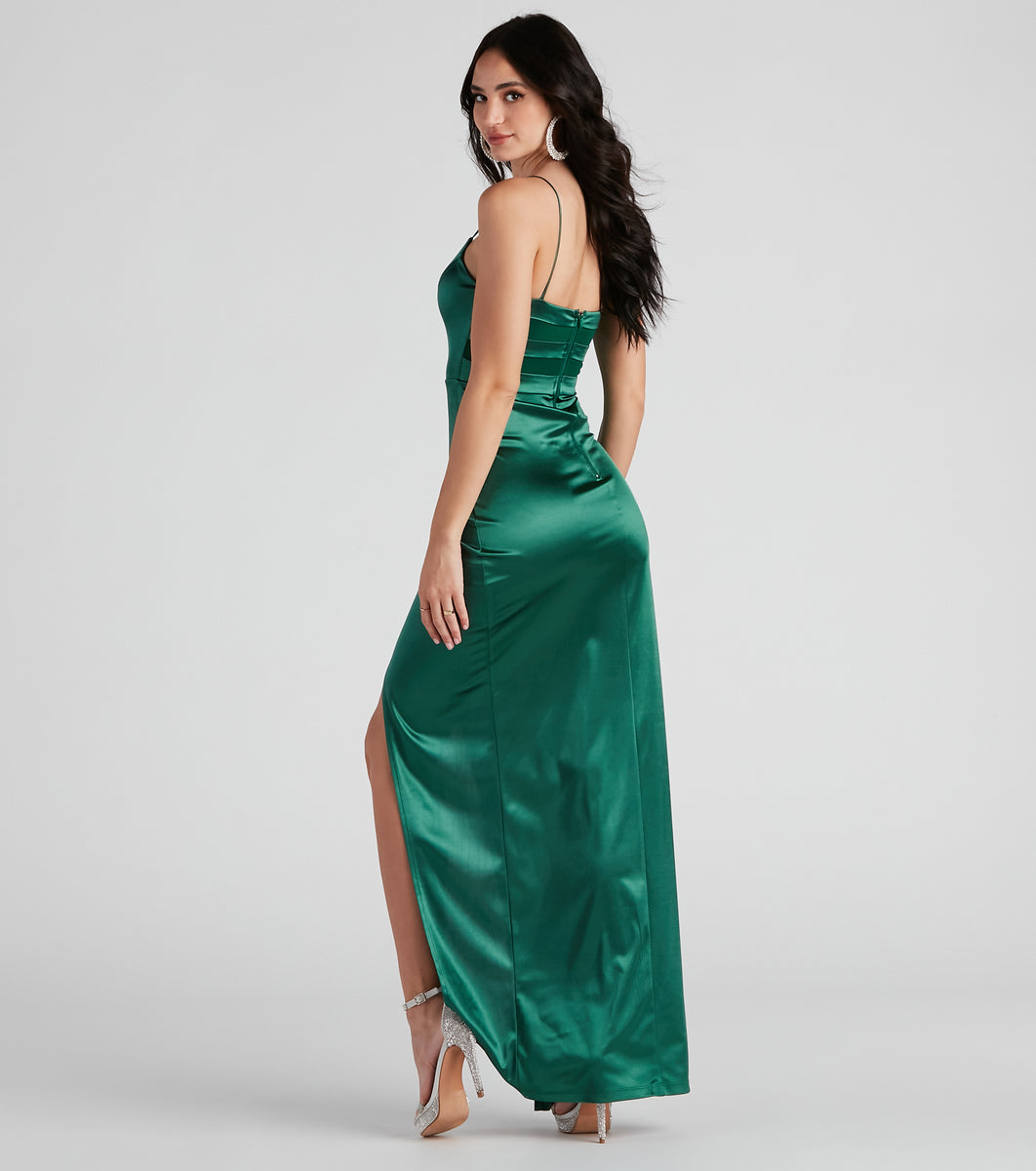 Kairi Formal Satin A-Line Dress & Windsor