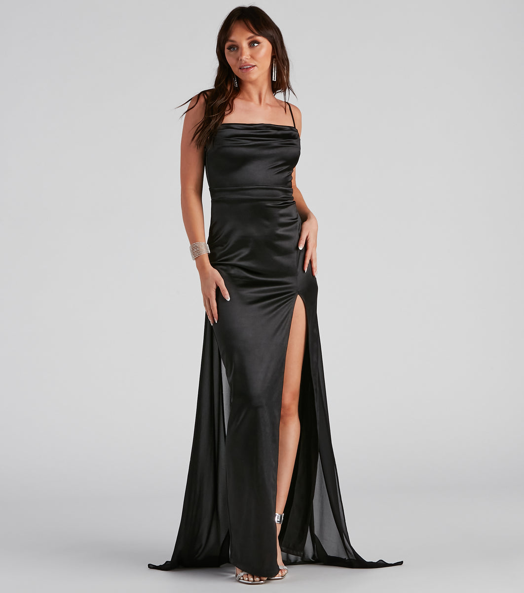 Trina Formal Satin Back Sash Dress & Windsor