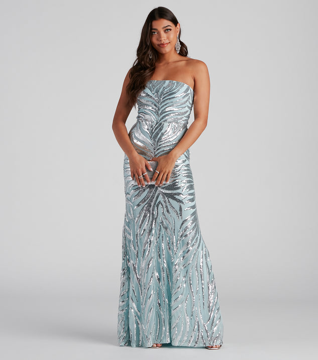 The Elliana Sequin Mermaid Dress is a gorgeous pick as your 2023 prom dress or formal gown for wedding guest, spring bridesmaid, or army ball attire!