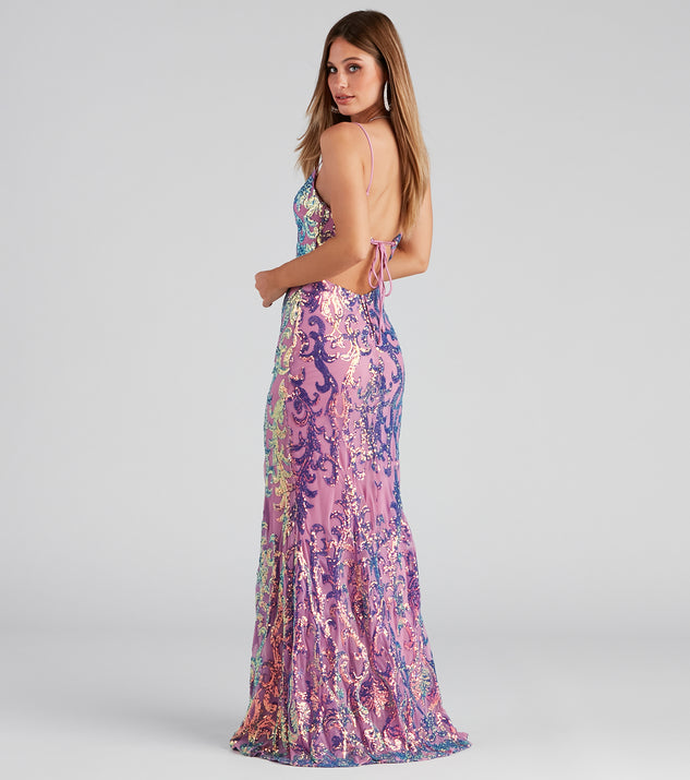 Kazia Formal Lace Up Sequin Dress & Windsor