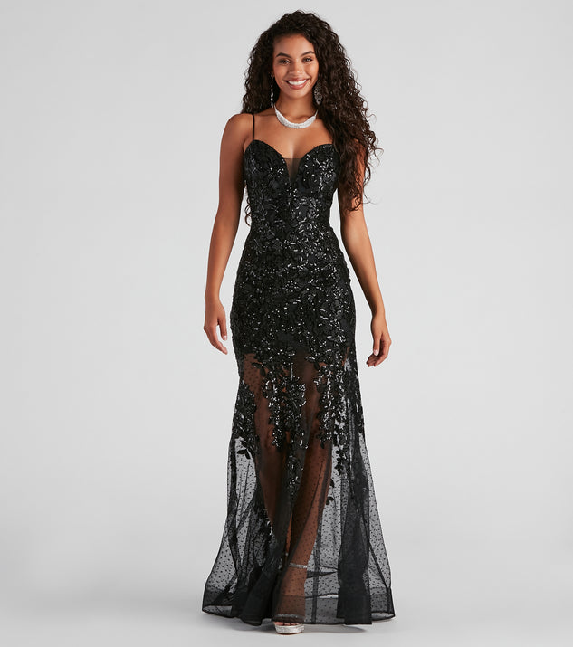 Livia Sequin Mesh Mermaid Dress creates the perfect summer wedding guest dress or cocktail party dresss with stylish details in the latest trends for 2023!